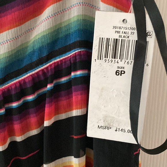 NWT LAUREN RALPH LAUREN PETITE BLANKET-STRIPE MOTIF TI BLACK varies - Picture 10 of 11